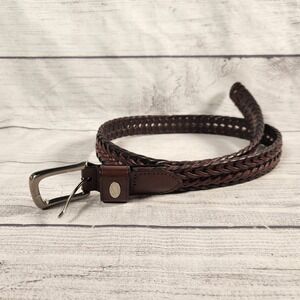 Nike Mens Braided Leather Belt Brown Woven Golf Casual Size 32 11078-02